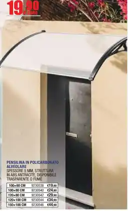 Self Pensilina in policarbonato alveolare offerta
