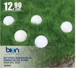 Self Bion Lighting set 5 pezzi segnapasso ad energia solare stones offerta