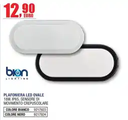 Self Plafoniera led ovale bion lighting offerta