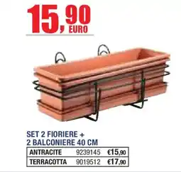 Self Set 2 fioriere + 2 balconiere 40 cm offerta