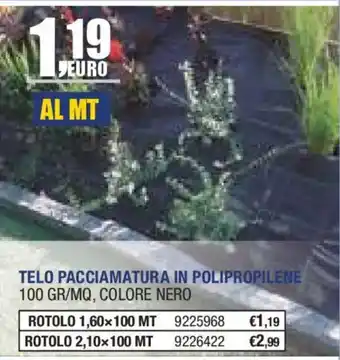 Telo pacciamatura in polipropilene