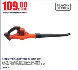 Self Soffiatore a batteria al litio 18V Black+Decker offerta