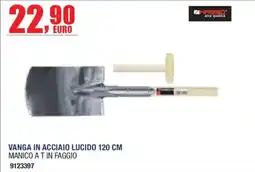 Self Vanga in acciaio lucido 120 cm manico a T in faggio offerta