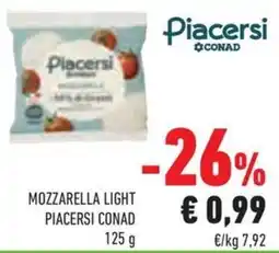 Conad Margherita Mozzarella light Piacersi Conad offerta