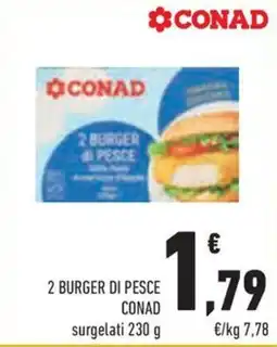 Conad Margherita 2 burger di pesce conad offerta
