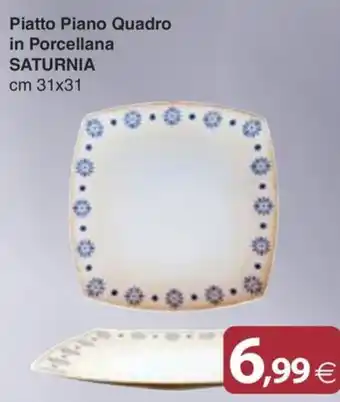 Docks Cash&Carry Piatto Piano Quadro in Porcellana Saturnia offerta