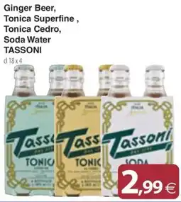 Docks Cash&Carry Ginger Beer, Tonica Superfine, Tonica Cedro, Soda Water TASSONI offerta