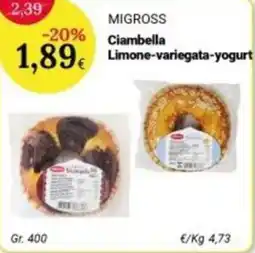 Re Mercato Lucrezia Migross Ciambella Limone-variegata-yogurt offerta