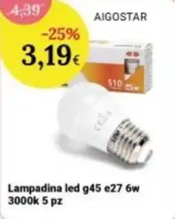 Re Mercato Lucrezia Lampadina led g45 e27 6w offerta