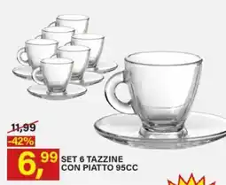 Ni Hao Market Set 6 tazzine con piatto 95cc offerta