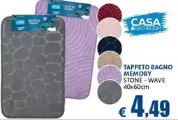 Europlanet Casa Tappeto bagno memory stone - wave offerta
