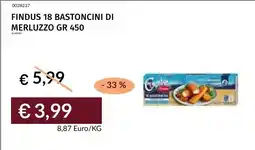 Prezzemolo e Vitale Findus bastoncini di merluzzo offerta