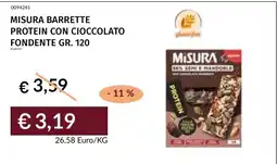 Prezzemolo e Vitale Misura barrette proteine con cioccolato fondente offerta