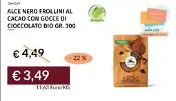 Prezzemolo e Vitale Alce Nero Frollini al cacao con gocce di cioccolato bio offerta
