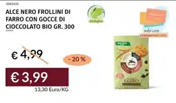 Prezzemolo e Vitale Alce Nero Frollini di Farro con Gocce di Cioccolato Bio offerta