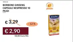 Prezzemolo e Vitale Borbone ginseng capsule nespresso offerta