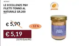 Prezzemolo e Vitale Le eccellenze P&V filetti tonno al naturale offerta