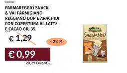 Prezzemolo e Vitale Parmareggio snack & vai parmigiano reggiano dop e arachidi offerta