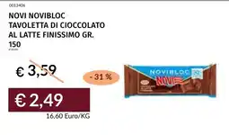 Prezzemolo e Vitale Novi Novibloc Tavoletta di cioccolato al latte finissimo offerta