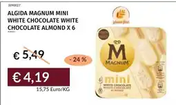 Prezzemolo e Vitale Algida Magnum mini white chocolate white chocolate almond offerta