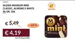 Prezzemolo e Vitale Algida Magnum Mini Classic, Almond e White offerta