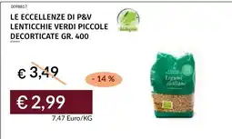 Prezzemolo e Vitale Lenticchie verdi piccole decorticata offerta