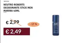 Prezzemolo e Vitale Neutro Roberts deodorante stick men marina offerta