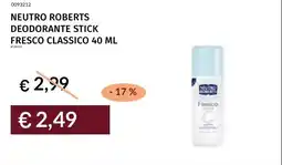 Prezzemolo e Vitale Neutro Roberts deodorante stick fresco classico offerta