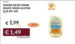 Prezzemolo e Vitale Rummo mezze penne rigate senza glutine offerta