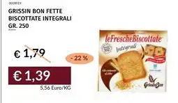 Prezzemolo e Vitale Grissin Bon Fette Biscottate Integrali offerta
