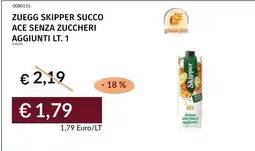 Prezzemolo e Vitale Zuegg Skipper succo Ace senza zuccheri offerta