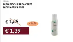 Prezzemolo e Vitale Bicchieri da caffè bioplastica offerta