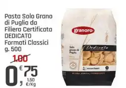 Supermercati Dok Pasta Solo Grano di Puglia da Filiera Certificata Dedicato Formati Classici offerta