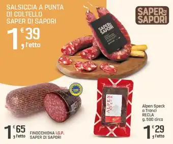 Supermercati Dok Salsiccia a punta di coltello Saper di Sapori offerta