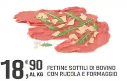 Supermercati Dok Fettine sottili di bovino con rucola e formaggio offerta