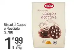 Supermercati Dok Biscotti Cacao e Nocciola Selex offerta