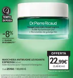 Stanhome Dr. Pierre Ricaud Masque anti-rides lissant express offerta
