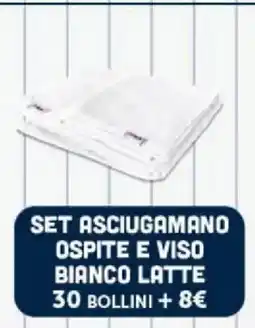 Supermercati Dok Set asciugamano ospite e viso bianco latte offerta