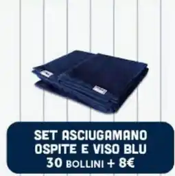 Supermercati Dok Set asciugamano ospite e viso blu offerta