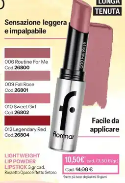 Stanhome flormar Lightweight Lip Powder Lipstick offerta