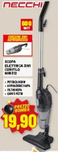 Risparmio Casa Scopa elettrica 2 in 1 con filo Necchi offerta