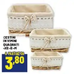 Risparmio Casa Cestini in vimini quadrati offerta