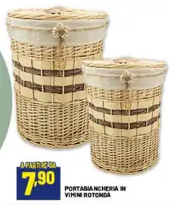 Risparmio Casa Portabiancheria in vimini rotonda offerta