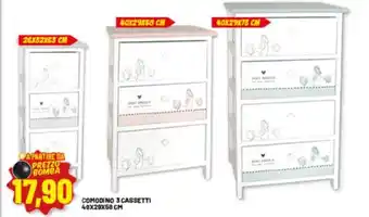 Comodino 3 cassetti