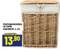 Risparmio Casa Portabiancheria in vimini quadrata offerta