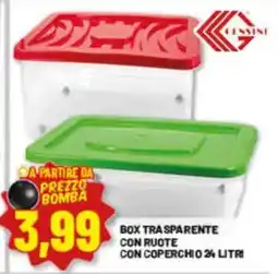 Risparmio Casa Box trasparente con ruote Censini offerta