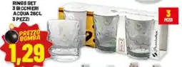Risparmio Casa Rings set 3 bicchieri acqua 26cl offerta