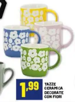 Risparmio Casa Tazze ceramica decorate con fiori offerta