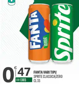Tutto Risparmio Cash&Carry Fanta vari tipi/ sprite classica/zero offerta