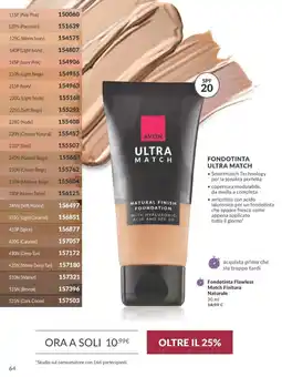 Avon Avon Fondotinta Flawless Match Finitura Naturale offerta